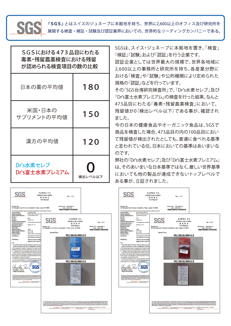 SGS検査報告